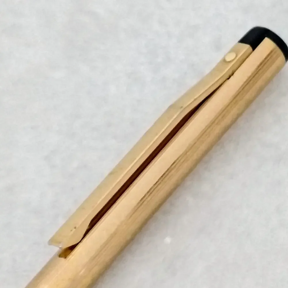 Vintage Sheaffer Gridded Gold Electroplated Ballpoint Twist Pen USA Made Office